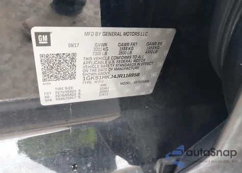 2018 GMC Yukon Xl Denali from USA, damaged, VIN 1GKS1HKJ4JR116958